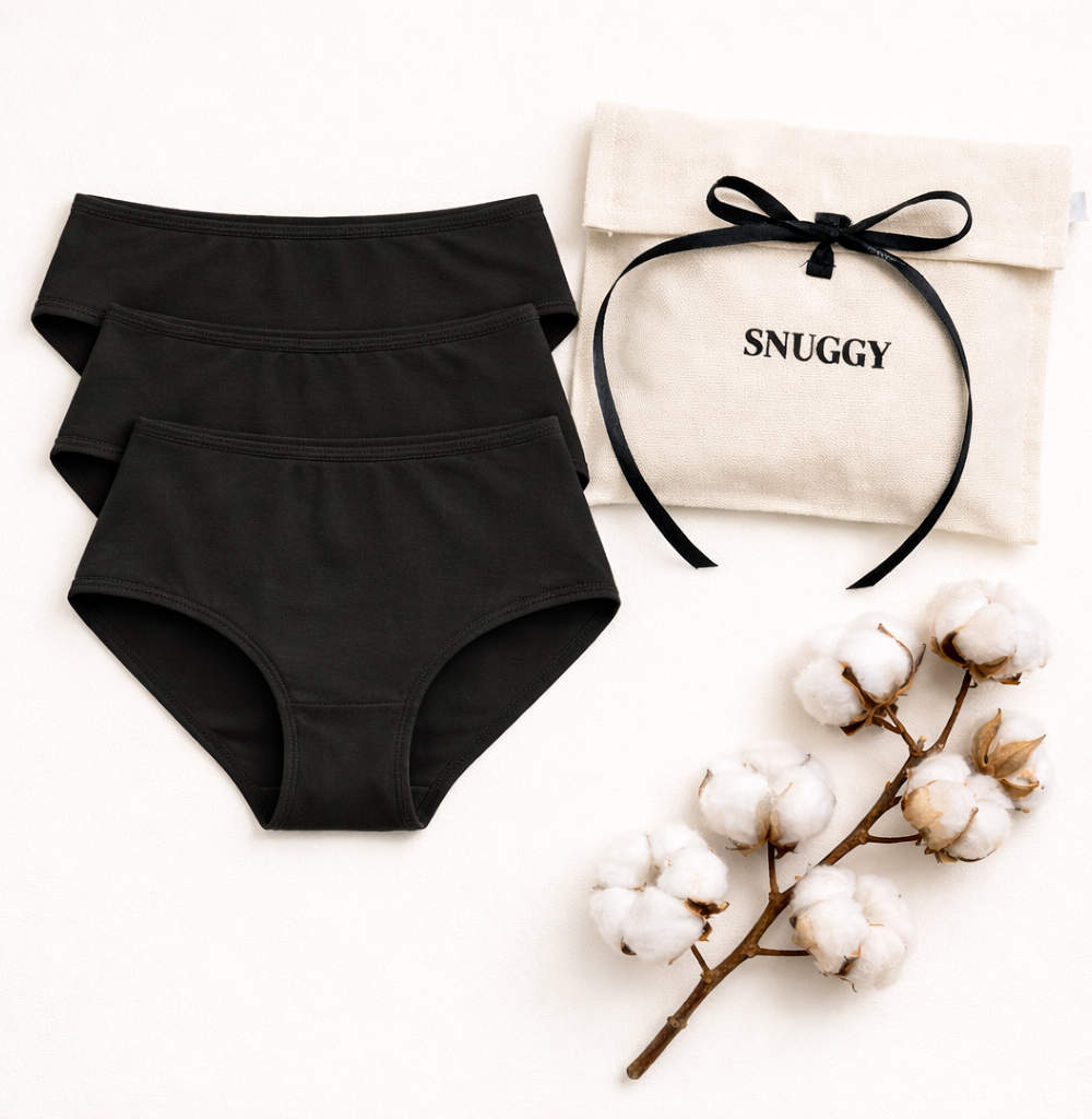 TRZYPAK KLASYCZNE FIGI BAWEŁNIANE - CZARNE